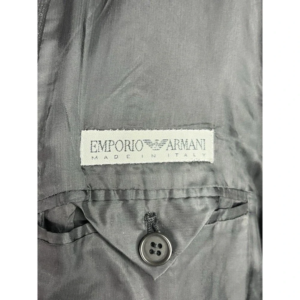 EMPORIO ARMANI Sport Coat Men 42R Black Textured Soft Stretch Tech Fabric Blazer